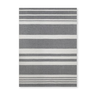 Pure Cashmere Throw Blanket — Grey Stripe, 74"x55"