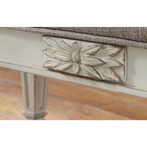 Tufted Accent Bench with Scrolled Arms