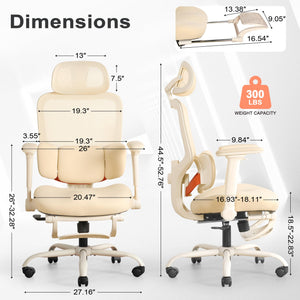 Ergonomic Office Chair with Footrest & 4D Arms