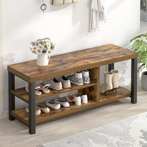 Entryway Storage Bench with Shoe Rack – 2-Tier & 3-Tier