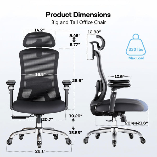 Ergonomic High-Back Office Chair with 6D Armrests