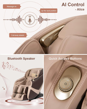 Full Body Zero Gravity Massage Chair with SL-Track, AI Control & Foot Rollers