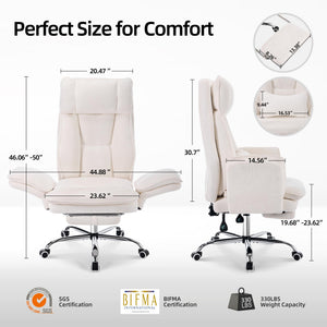 Criss Cross Office Chair with Footrest and Flip Armrests