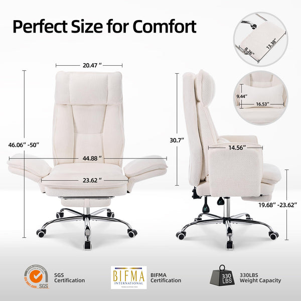 Criss Cross Office Chair with Footrest and Flip Armrests