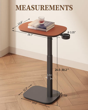 Swivel C-Shaped Side Table with Adjustable Height