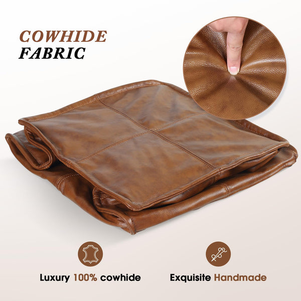 Genuine Leather Ottoman Pouf – Square & Round Foot Rest