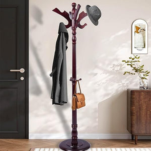 Vintage Coat Rack with 14 Hooks