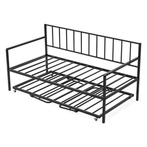 Metal Daybed Frame with LED Light & Charging Station