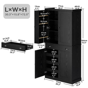 Kitchen Pantry Cabinet 72"
