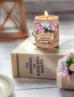50-Piece Wooden Tealight Candle Holder Set – Baby Shower Party Favors