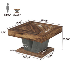 Square Coffee Table for Living Room – 31.5" Modern Cocktail Accent Table