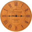 Personalized Wedding Wall Clock – Cherry Wood Anniversary Gift