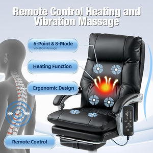 Ergonomic Massage Office Chair with Footrest