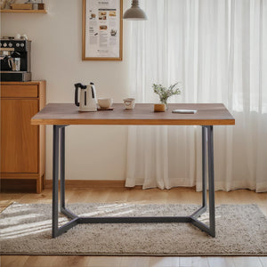 Industrial Solid Wood Dining Table & Desk with Metal Legs