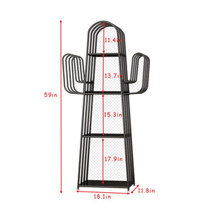 4-Tier Cactus Metal Bookshelf