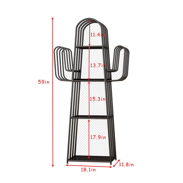 4-Tier Cactus Metal Bookshelf