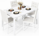 Faux Marble Dining Table Set for 4 with Velvet Chairs