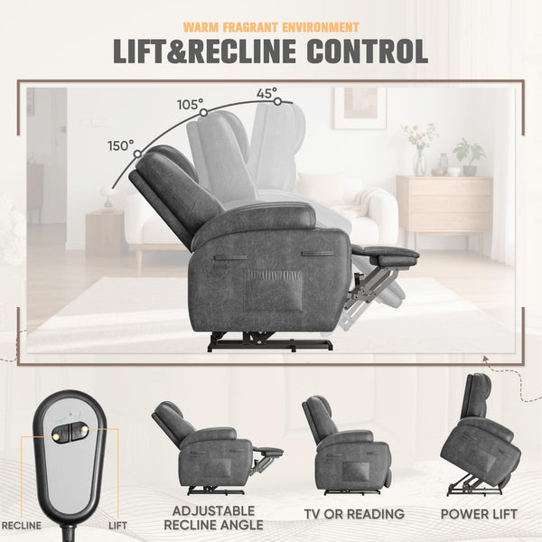 Power Lift Recliner Chair with Massage & Storage