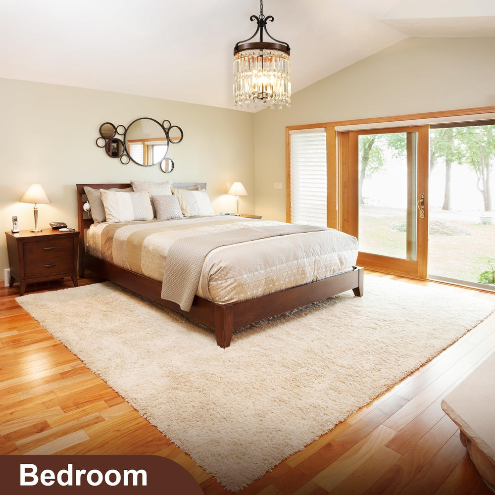 Small Crystal Chandelier 3-Light Farmhouse Pendant