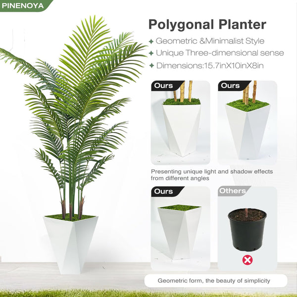 Artificial Palm Tree 6FT with White Planter – Indoor Faux Tropical Plant