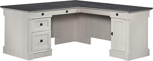 L-Shaped Executive Desk with File Cabinet & Storage Drawers