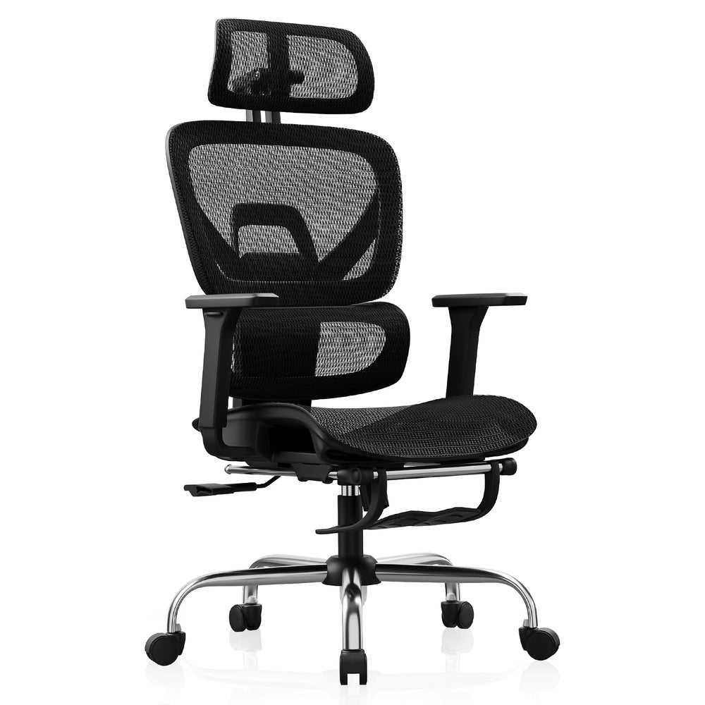 Ergonomic Mesh Office Chair with Footrest & 135° Recline