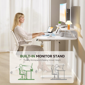 Electric Standing Desk with Drawers & Monitor Stand