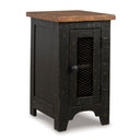 Rustic Farmhouse Chair Side End Table with Cabinet Door