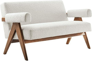 Boucle Fabric Loveseat
