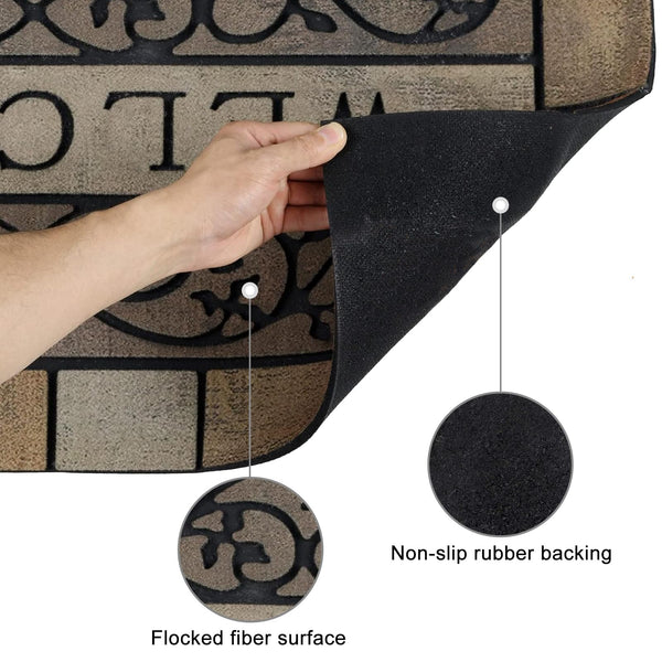 Rubber Outdoor Doormat with Non-Slip Backing