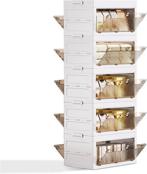 Stackable Plastic Storage Cabinet with Drawers
