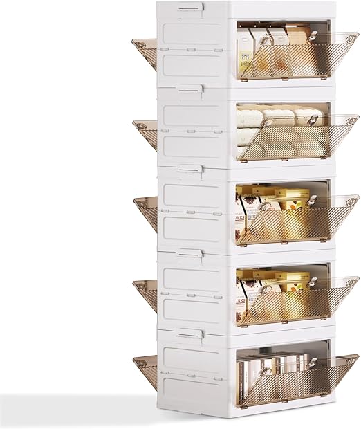 Stackable Plastic Storage Cabinet with Drawers