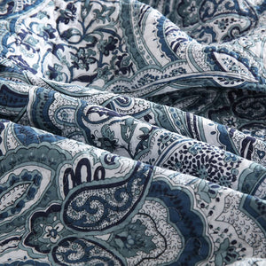 Paisley Cotton Quilt Set – 3-Piece Reversible Bedspread