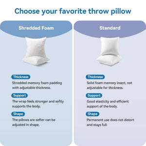 Shredded Memory Foam Throw Pillow Inserts (Pack of 2)