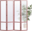 4-Panel Frosted Acrylic Room Divider