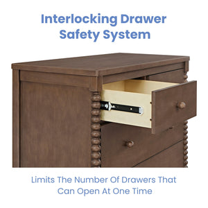 4-Drawer Dresser with Changing Top and Interlocking Drawers