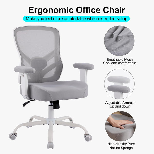 Ergonomic Mesh Office Chair with Lumbar Support & Adjustable Armrests