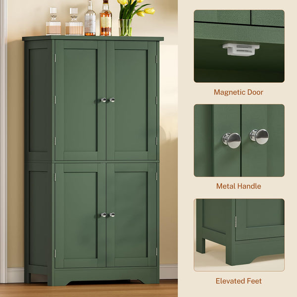 51" H Pantry Cabinet with 4 Doors & 6 Door Shelves