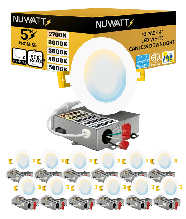 4-Inch Ultra-Thin LED Recessed Lighting 5CCT Dimmable 12-Pack