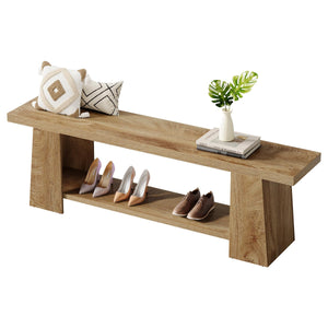 59-Inch Extra Long Entryway Bench with Storage Shelves
