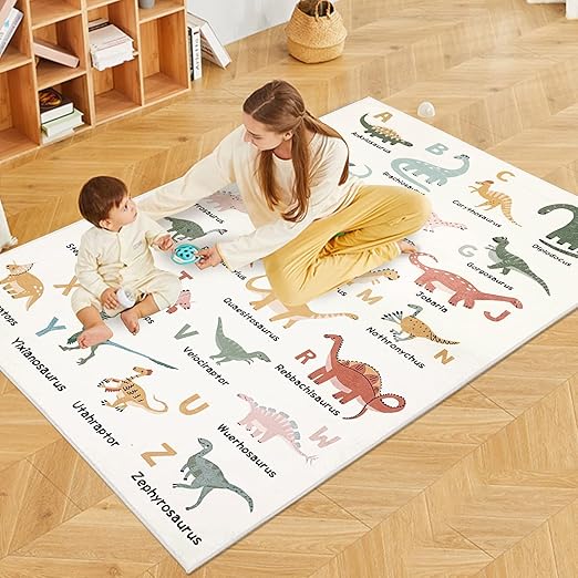 Dinosaur Alphabet Kids Area Rug