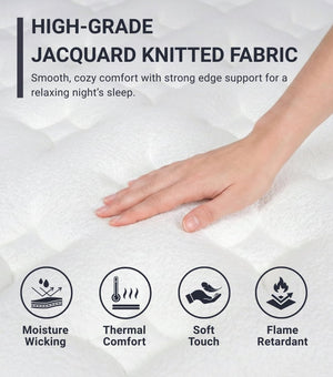 Full XL Hybrid Mattress 14 Inch with Cooling Gel Memory Foam & Pocket Springs