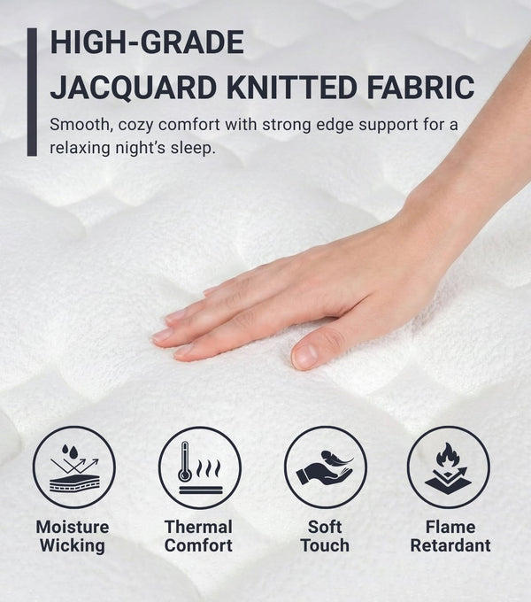 Full XL Hybrid Mattress 14 Inch with Cooling Gel Memory Foam & Pocket Springs
