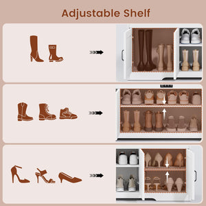 Farmhouse Shoe Storage Bench with Cushion & Deodorizer