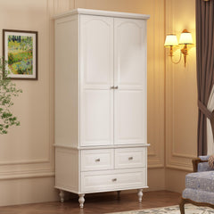 Wardrobe Cabinet with 2 Doors, 3 Drawers & Hanging Rod
