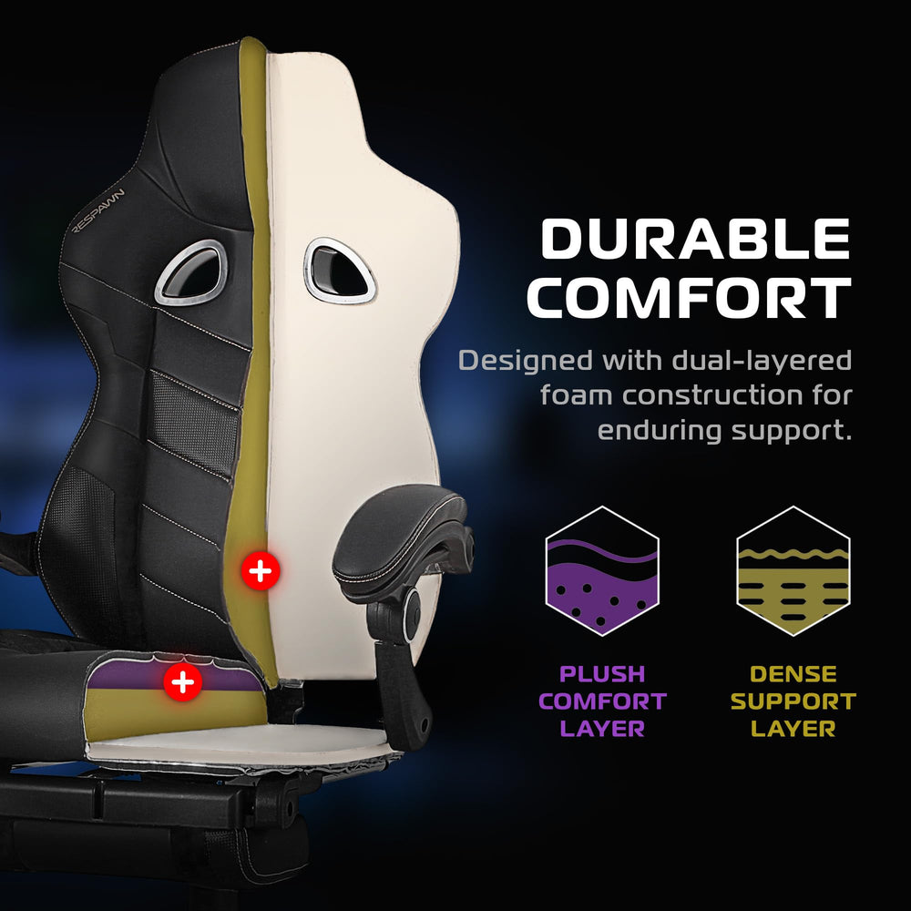 Ergonomic Gaming Chair with Footrest & Lumbar Support