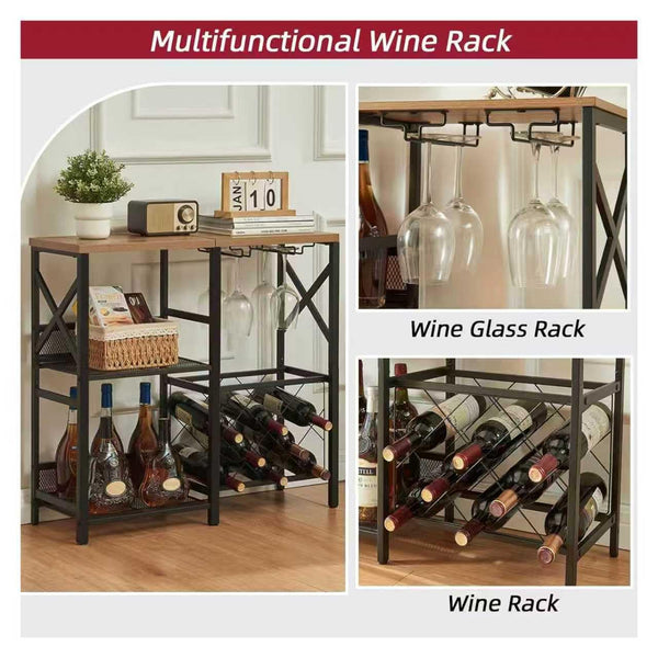 Wine Bar Cabinet with Glass Holder