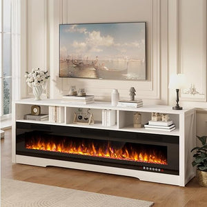 65" Fireplace TV Stand with 60" Crystal Electric Fireplace Insert