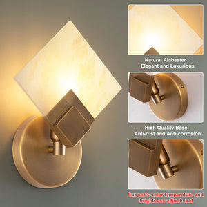 Natural Marble Wall Sconces – Hardwired Modern Wall Light