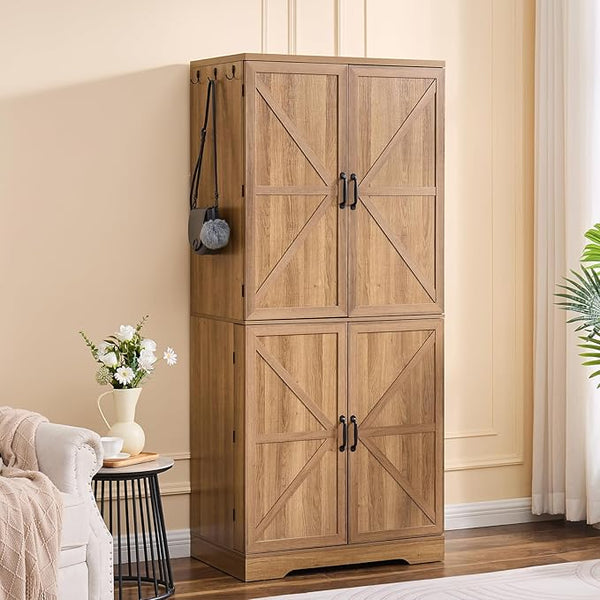 Armoire Wardrobe Closet with Hanging Rod, Shelves & Drawer